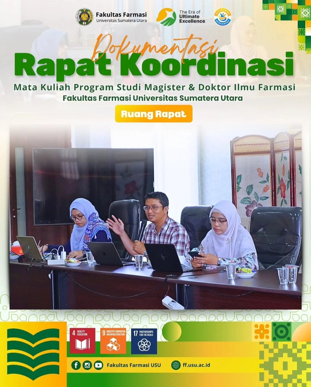Koordinasi untuk Pendidikan yang Lebih Berkualitas: Fakultas Farmasi USU Perkuat Sinergi Pembelajaran Pascasarjana